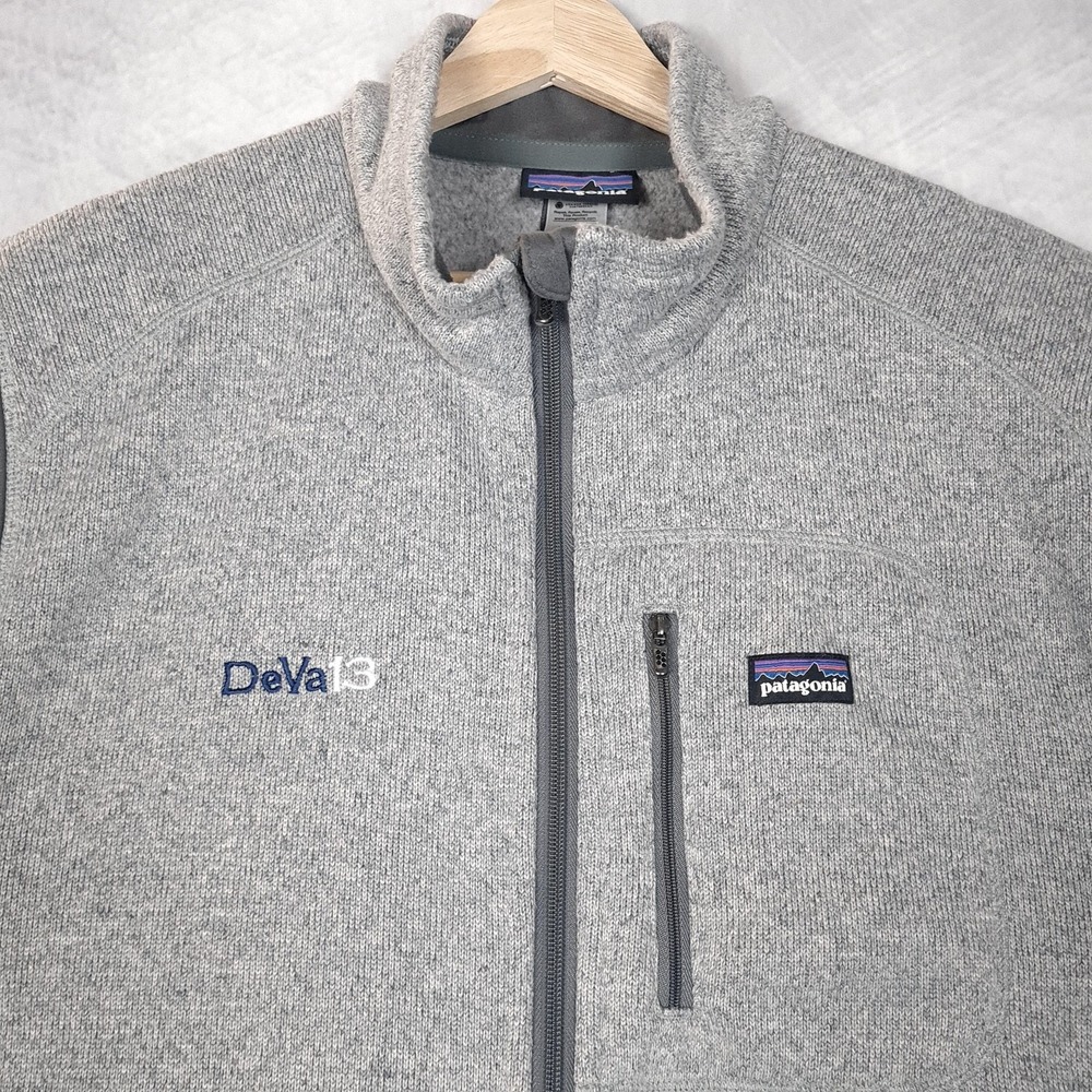 Patagonia Better Sweater Vest Mens XL Gray Heather Fleece Full Zip DeVa13 Logo - Picture 2 of 15